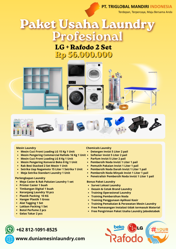 Paket Usaha Laundry Profesional LG+Rafodo 2 Set 56