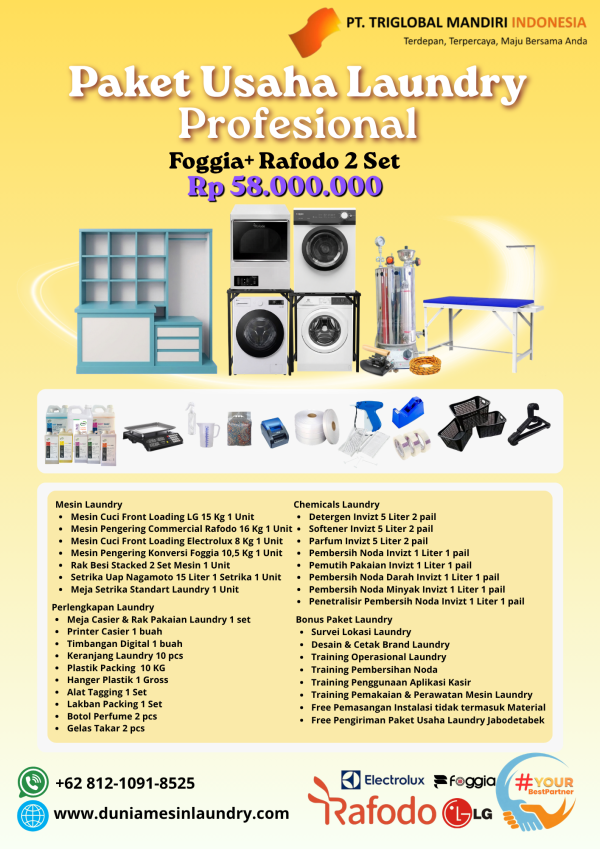 Paket Usaha Laundry Profesional Foggia+Rafodo  2 Set 58