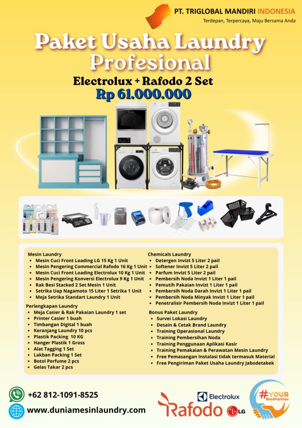 Paket Usaha Laundry Profesional Electrolux+Rafodo 2 Set 61