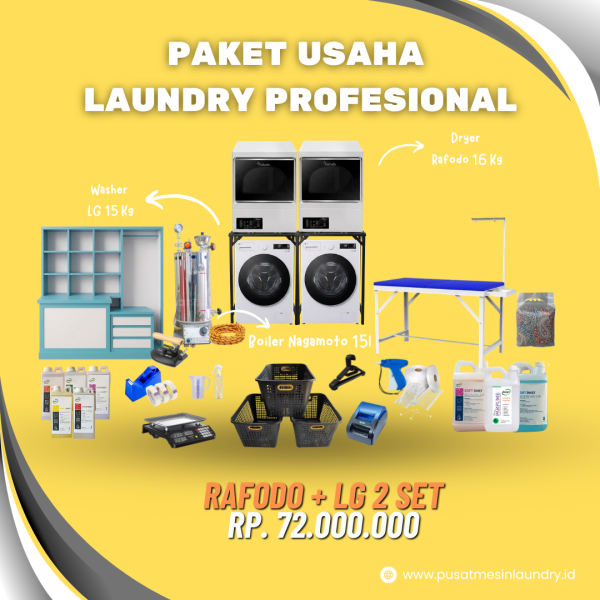 Paket Usaha Laundry Profesional Rafodo+LG 2 Set 72