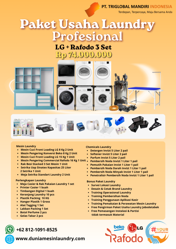 Paket Usaha Laundry Profesional LG+Rafodo 3 Set 74