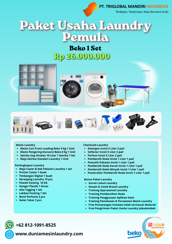 Paket Usaha Laundry Pemula Beko 1 Set 26