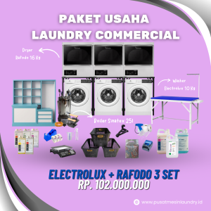 Paket Usaha Laundry Commercial Electrolux + Rafodo 3 Set