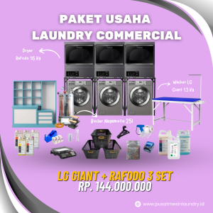 Paket Usaha Laundry Commercial LG Giant + Rafodo 3 Set