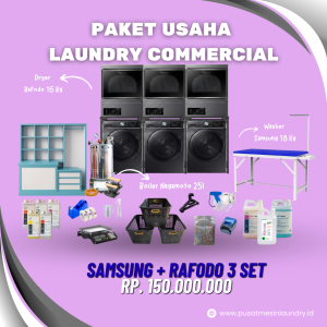 Paket Usaha Laundry Commercial Samsung + Rafodo 3 Set