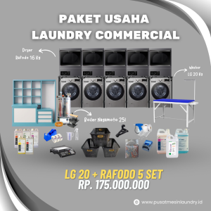 32. Paket Usaha Laundry Commercial LG 20 + Rafodo 5 set Paket Usaha Laundry Commercial LG 20 + Rafodo 5 Set