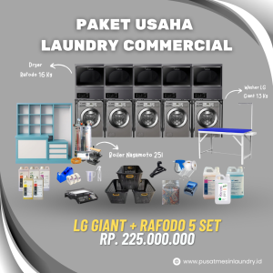 Paket Usaha Laundry Commercial LG Giant + Rafodo 5 Set