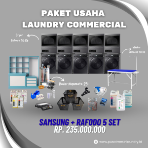 Paket Usaha Laundry Commercial Samsung + Rafodo 5 Set