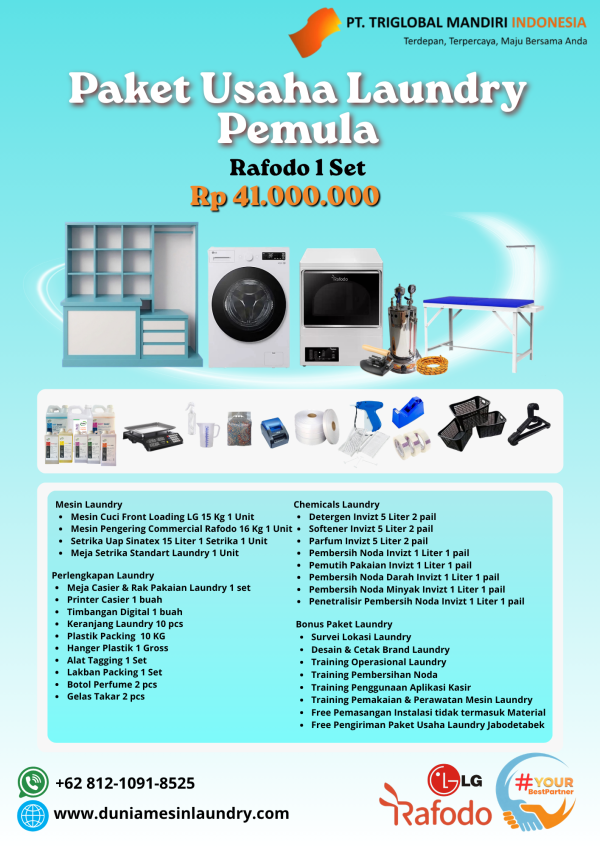 Paket Usaha Laundry Pemula Rafodo 1 Set 41