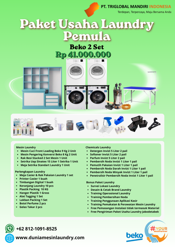 Paket Usaha Laundry Pemula Beko 2 Set 41