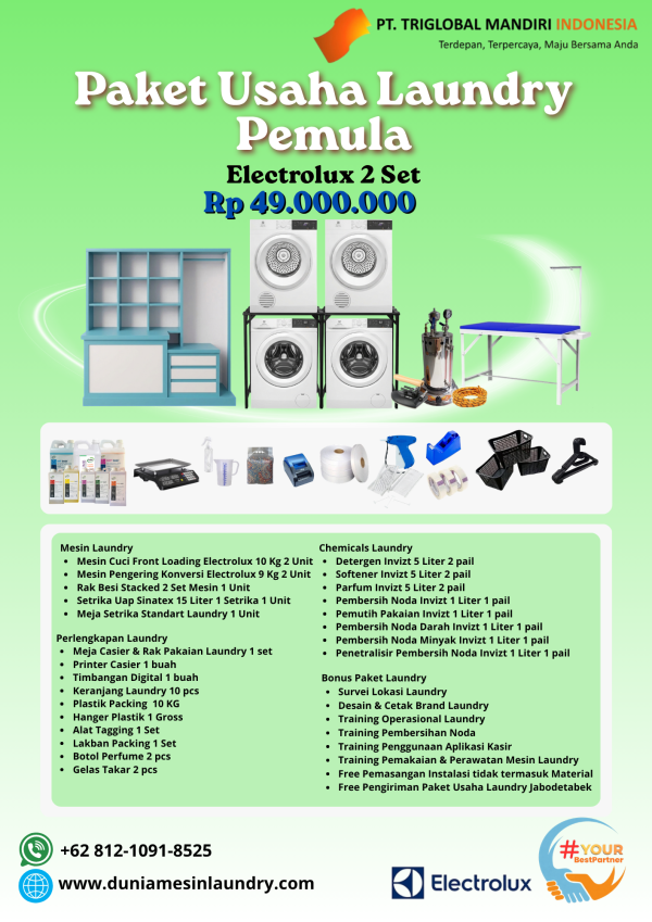 Paket Usaha Laundry Pemula Electrolux 2 Set 49