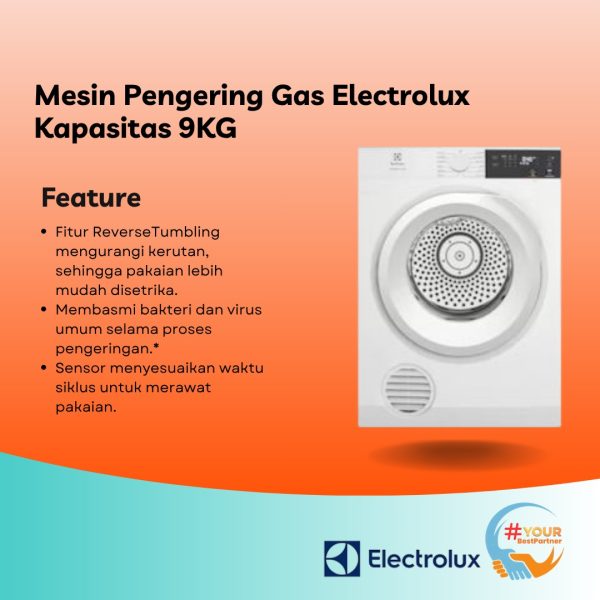 Mesin Pengering Gas Electrolux 9 Kg